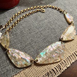 NWT Kendra Scott White Abalone McKenna Statement Necklace